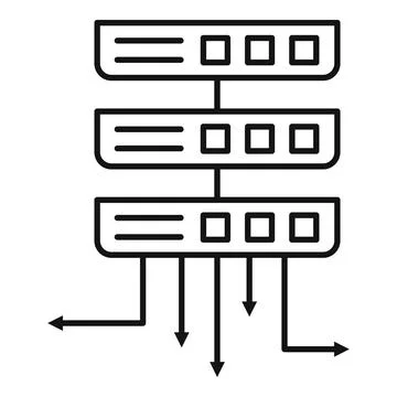 Server infrastructure icon, outline style Illustrazione stock