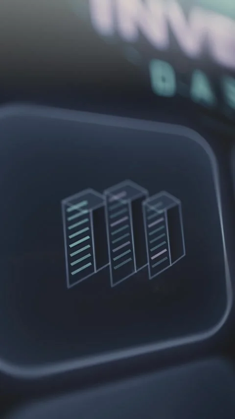 Server infrastructure icon selected on a mobile investment control grid Stock Footage 342489741
