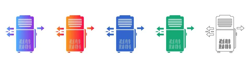 Server Infrastructure Icons with Data Exchange Flow Stock Illustration