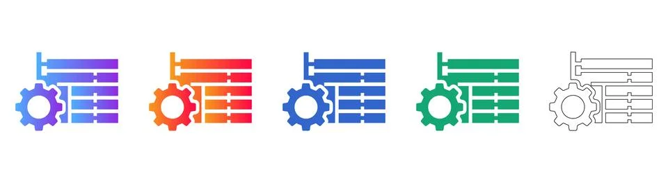 Server Infrastructure Maintenance Icons Stock Illustration