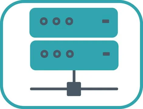 Server infrastructure technology network flat icon Stock Illustration