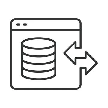 Server interface file transfer, icon in line design. Server, interface, file Stock Illustration
