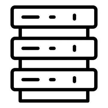 Server interface icon, outline style Stock Illustration