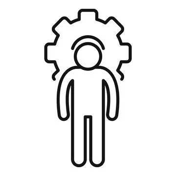 Server it administrator icon, outline style Stock Illustration