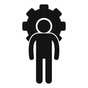 Server it administrator icon, simple style Stock Illustration