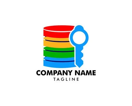 Server Key Icon Logo Design Element Stock Illustration
