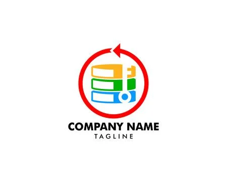 Server Key Icon Logo Design Element Stock Illustration
