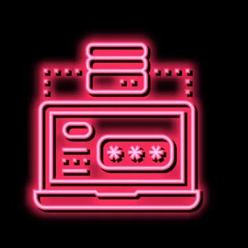 Server laptop password entry color icon vector illustration Stock Illustration