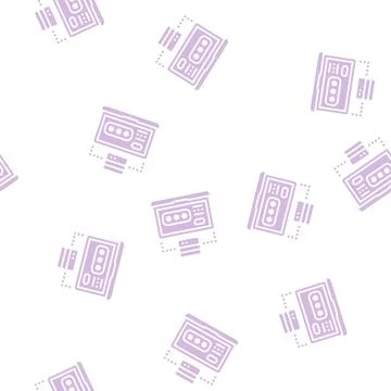 Server laptop password entry glyph seamless pattern Illustrazione stock