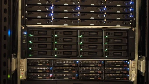 Server Lights Blinking Stock Footage 125033564