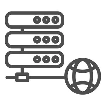 Server line icon. Data storage vector illustration isolated on white. Computer Illustrazione stock