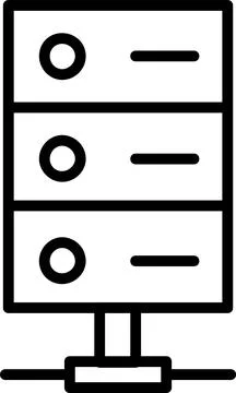Server Line Icon Design Stock Illustration