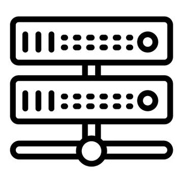 Server line icon. Hardware vector illustration isolated on white. Data outline Illustrazione stock
