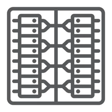 Server line icon, technology and system, data center sign, vector graphics, a イラスト素材