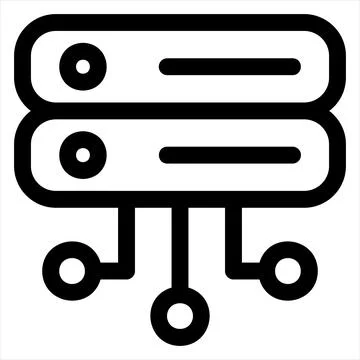 Server line icon vector illustration isolated on white background Stock Illustration