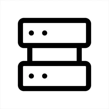 Server line icon vector illustration isolated on white background Illustrazione stock