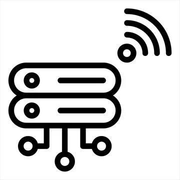 Server line icon vector illustration isolated on white background 스톡 일러스트