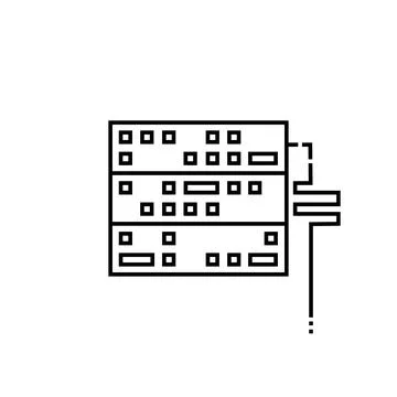 Server line vector icon isolated on white background Stock Illustration