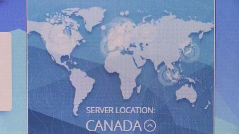 Server location: Canada - on computer screen - editorial footage Video stock 126357214