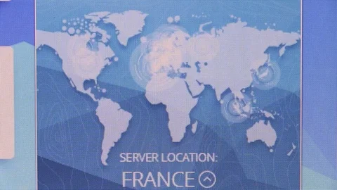 Server location: France - on computer screen - editorial footage Video stock 126357229