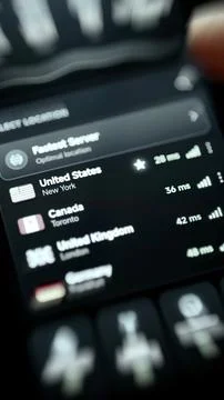 Server location list compares international latency Stock Photos
