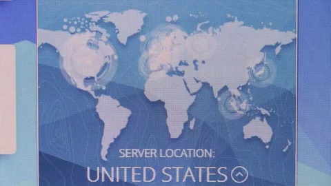 Server location: United States - on computer screen - editorial footage Stock Footage 126357199