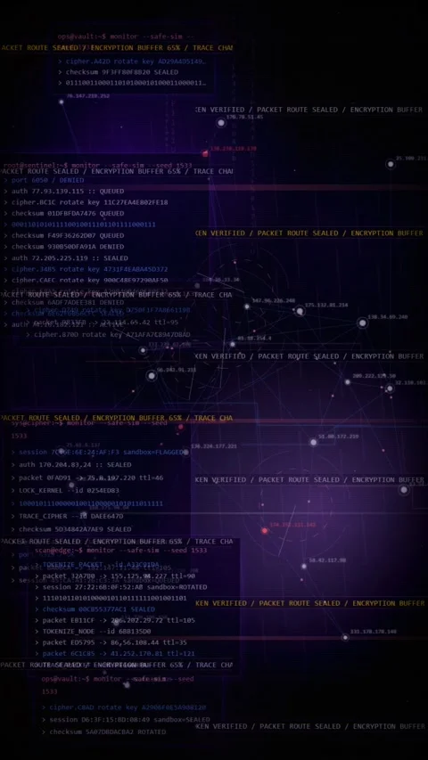 Server Lockdown Cybersecurity Hacking Digital Background Animation Stock Footage 335346390