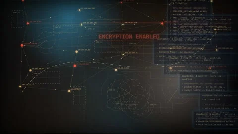 Server Lockdown Warning Digital Network Security Background Stock Footage 335362725