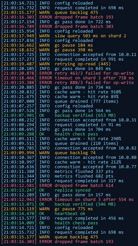 Server log stream vertical Stock Footage 347404491