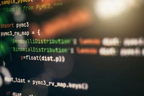 Server logs analysis. Closeup developing programming and coding technologies. Stock Photos