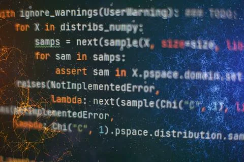 Server logs analysis. Closeup developing programming and coding technologies. Foto stock