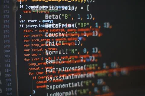 Server logs analysis. Closeup developing programming and coding technologies. Stock Photos