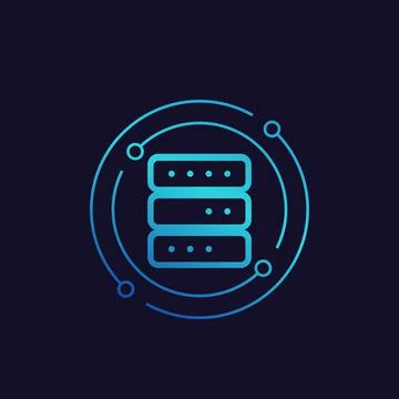 Server, mainframe and hosting vector icon Stock Illustration