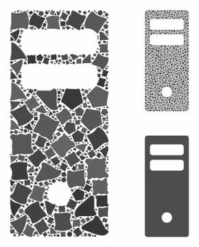 Server mainframe Composition Icon of Ragged Items Illustrazione stock