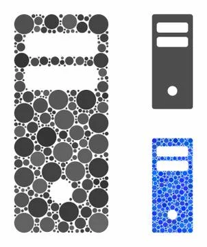 Server mainframe Composition Icon of Round Dots Stock Illustration