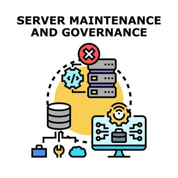 Server maintenance and governance concept with it administration 스톡 일러스트