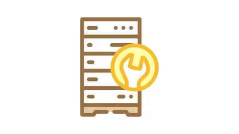 Server maintenance database color icon animation Stock Footage 327266471