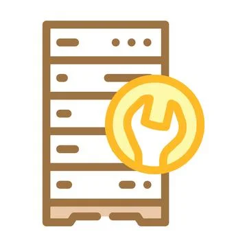 Server maintenance database color icon vector illustration Stock Illustration
