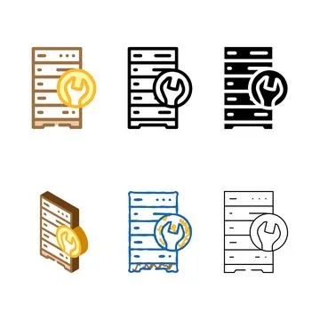 Server maintenance database color icon vector mix Stock Illustration
