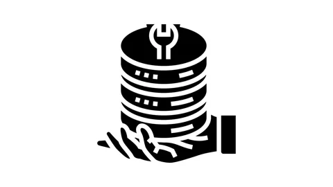 Server maintenance database glyph icon animation Stock Footage 326153140