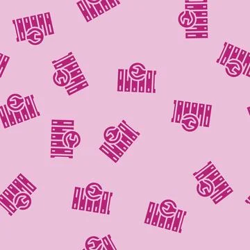 Server maintenance database glyph vector seamless pattern 스톡 일러스트