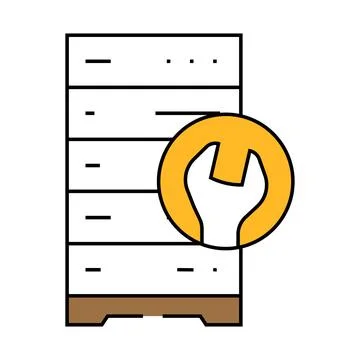 Server maintenance database icon color illustration Stock Illustration