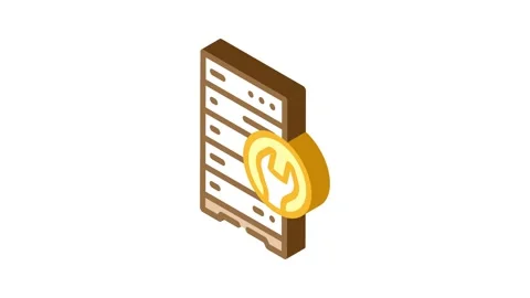 Server maintenance database isometric icon animation Stock Footage 327289414