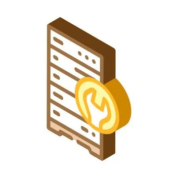 Server maintenance database isometric icon vector illustration Stock Illustration