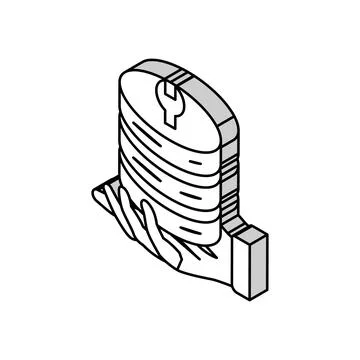 Server maintenance database isometric icon vector illustration Illustrazione stock