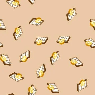 Server maintenance database isometric icon seamless pattern Stock Illustration