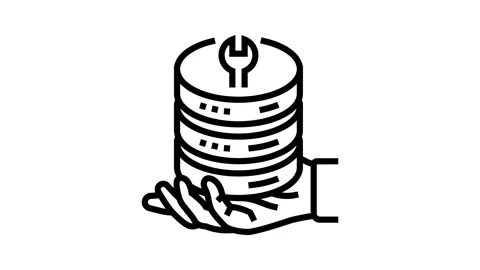 Server maintenance database line icon animation Stock Footage 326132270