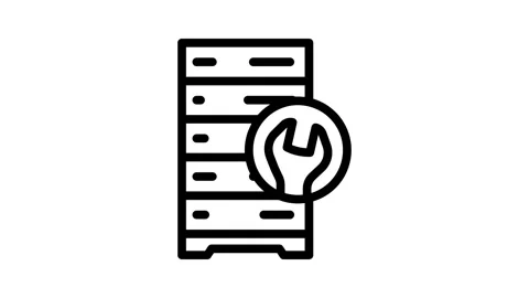Server maintenance database line icon animation Stock Footage 326759765