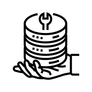 Server maintenance database line icon vector illustration 스톡 일러스트