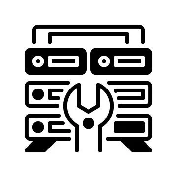 Server Maintenance Line Icon, Outline Symbol for Hardware Care, System Upda.. Stock Illustration